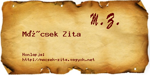 Mácsek Zita névjegykártya